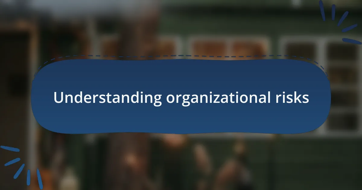 Understanding organizational risks