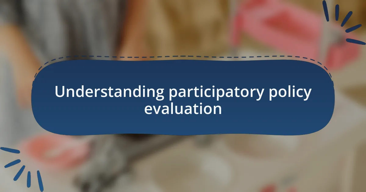 Understanding participatory policy evaluation