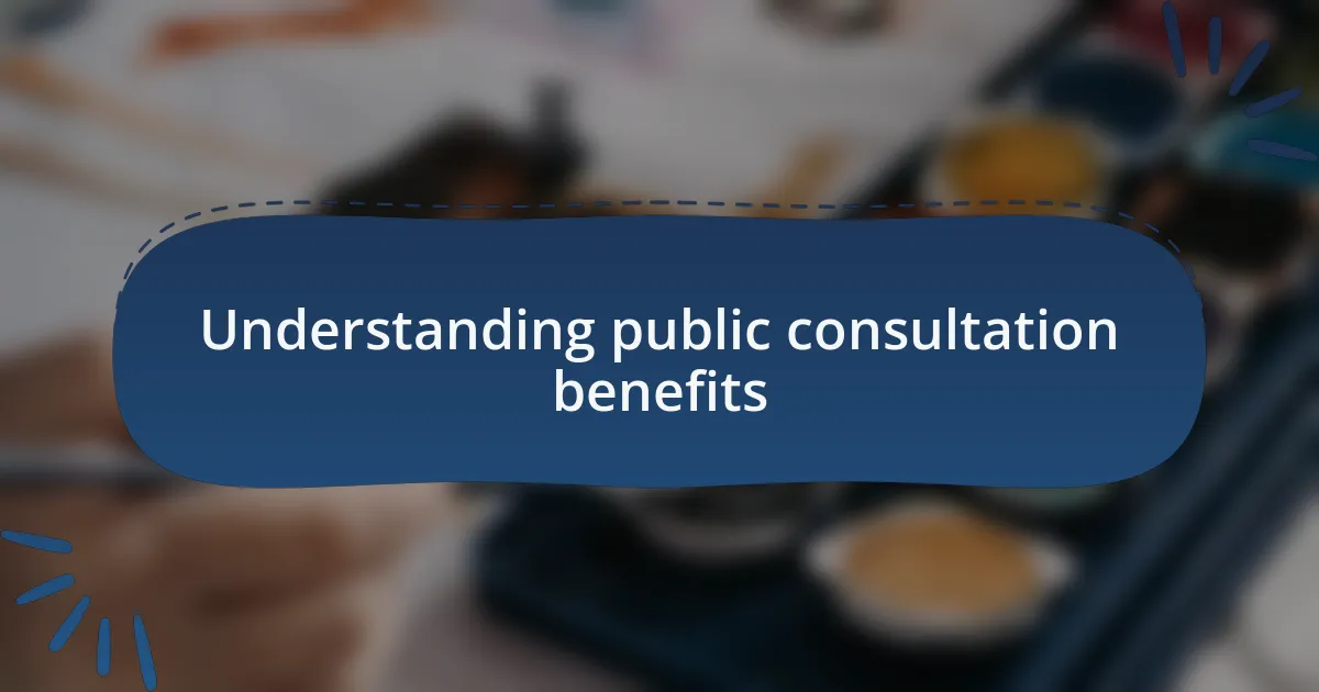 Understanding public consultation benefits