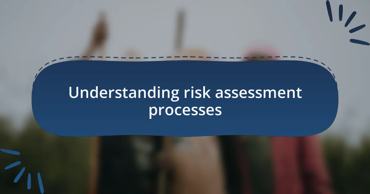Understanding risk assessment processes