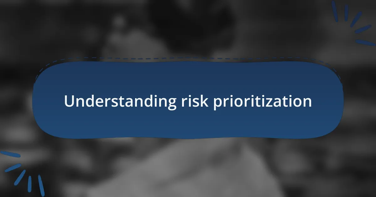 Understanding risk prioritization